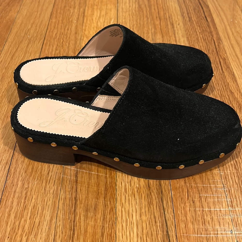 J. Crew Womens black clogs